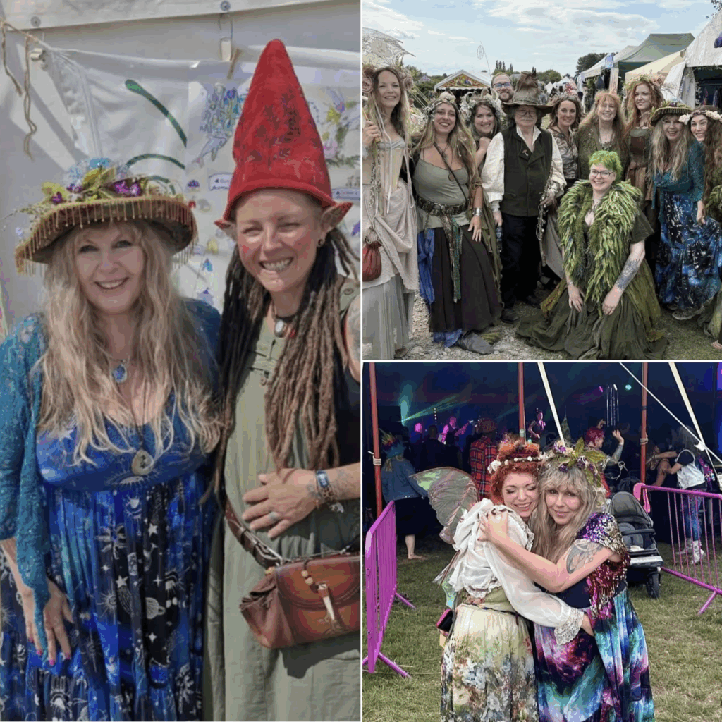 Karen with Wendy and Brian Froud, fairy and gnome friends at 3 Wishes Fairy Festival